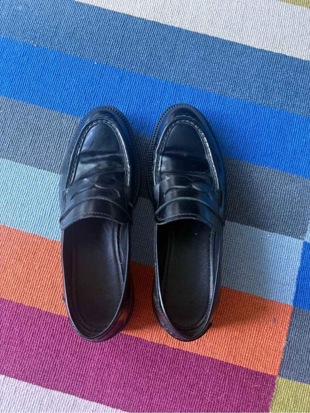 VAGABOND Linn Black Leather Penny Loafers